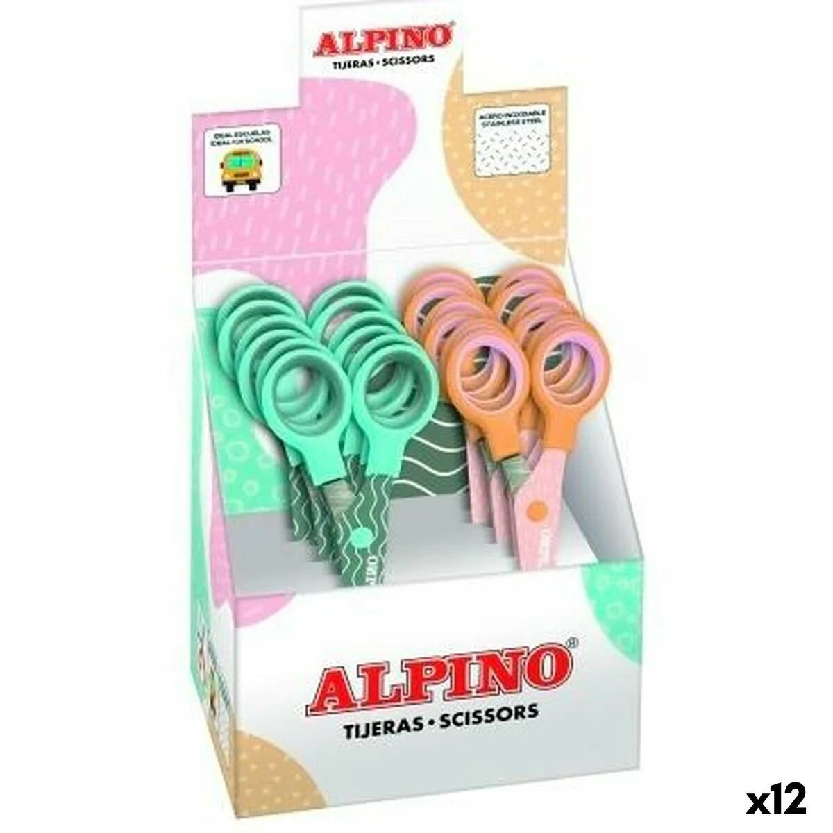 Tijeras Alpino Multicolor Blanco/Naranja Acero Inoxidable 130 mm