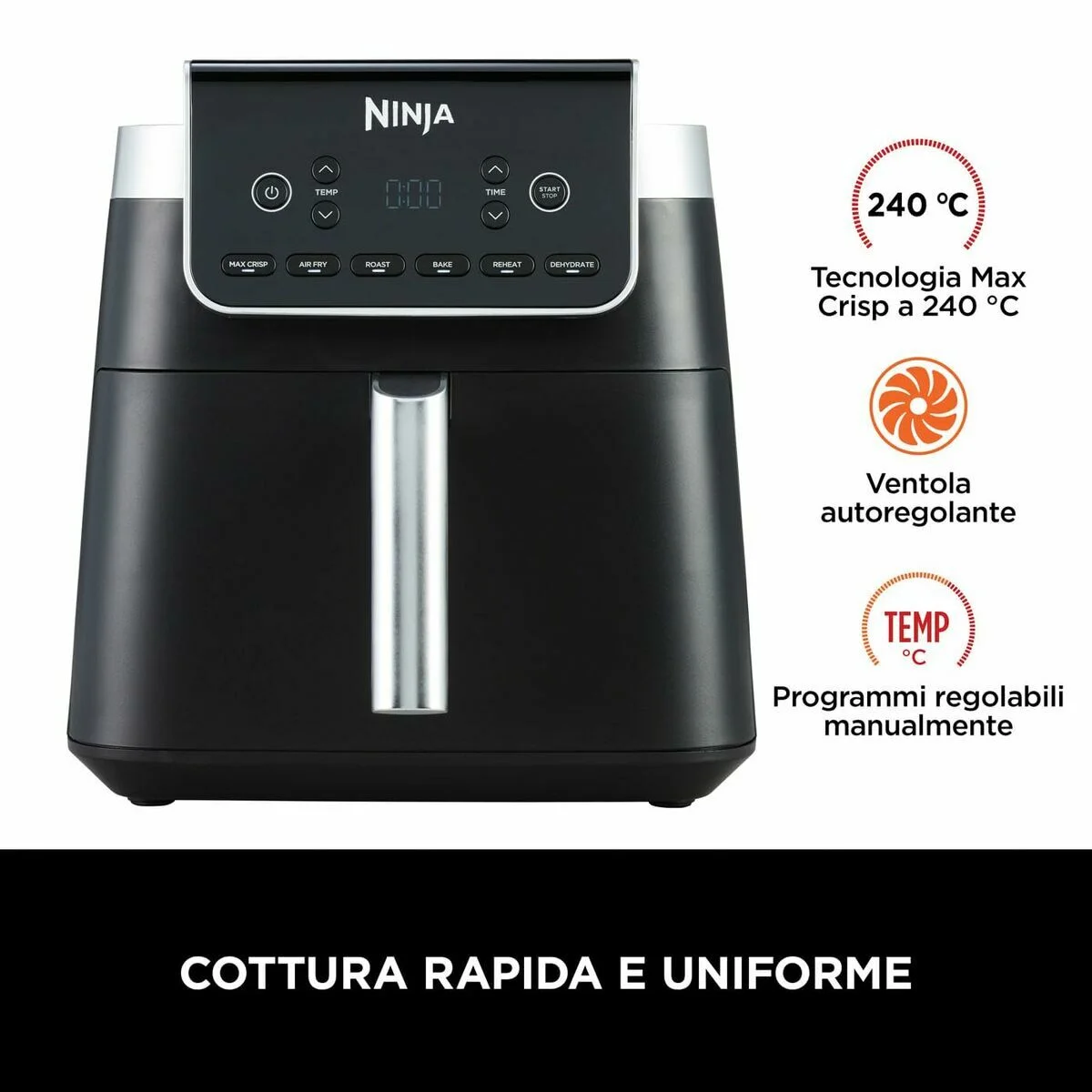 Freidora de Aire NINJA Gris 6,2 L