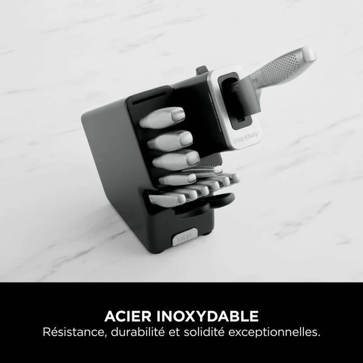 Set de Cuchillos NINJA Acero Madera Acero Inoxidable 14 Piezas (12 Unidades)