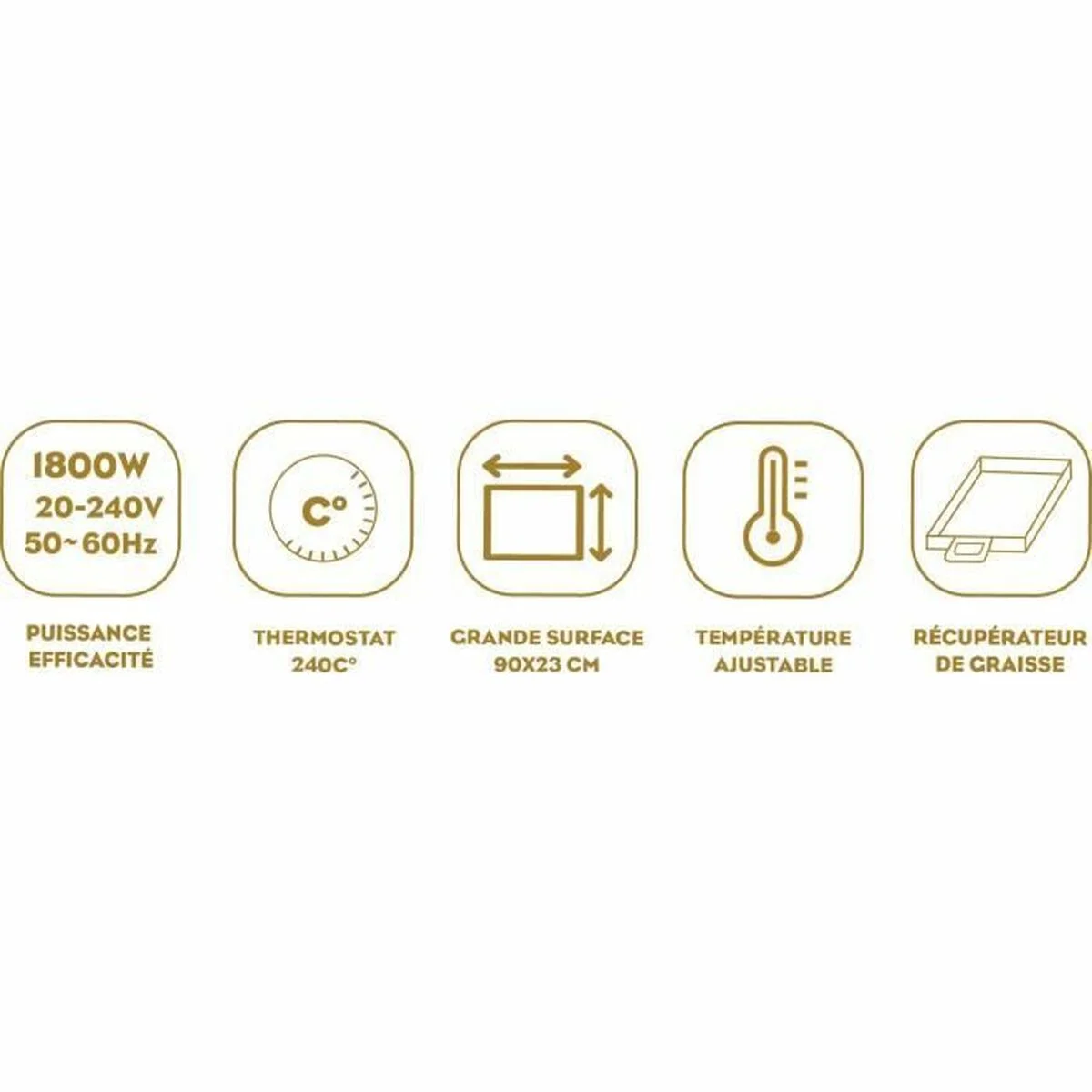 Plancha de Cocina Little Balance 8742 Negro 2000 W 90 x 23 cm