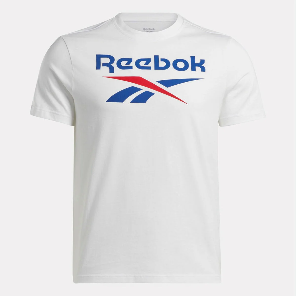 Camiseta de Manga Corta Hombre Reebok Identity Big Stacked Logo Blanco