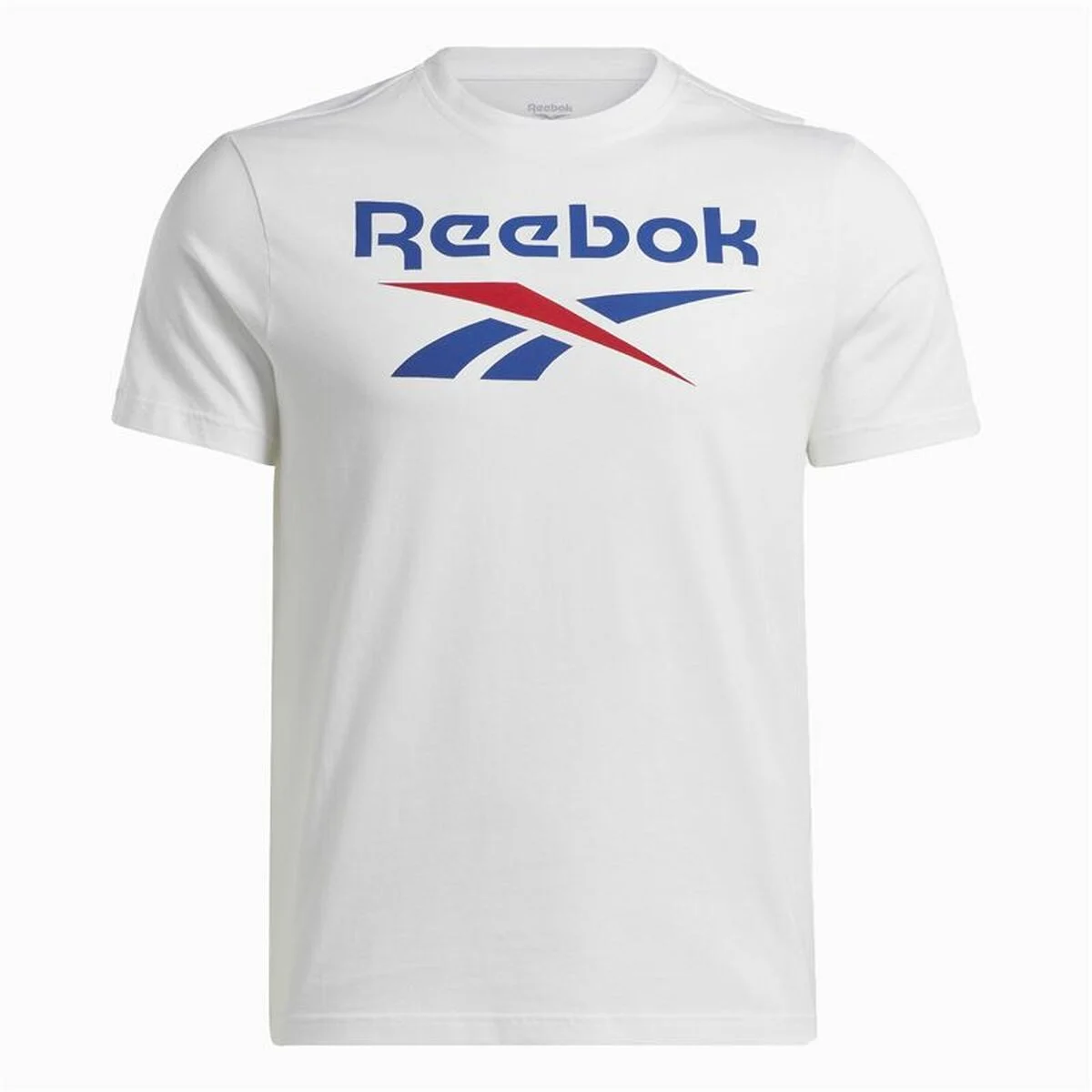 Camiseta de Manga Corta Hombre Reebok Identity Big Stacked Logo Blanco