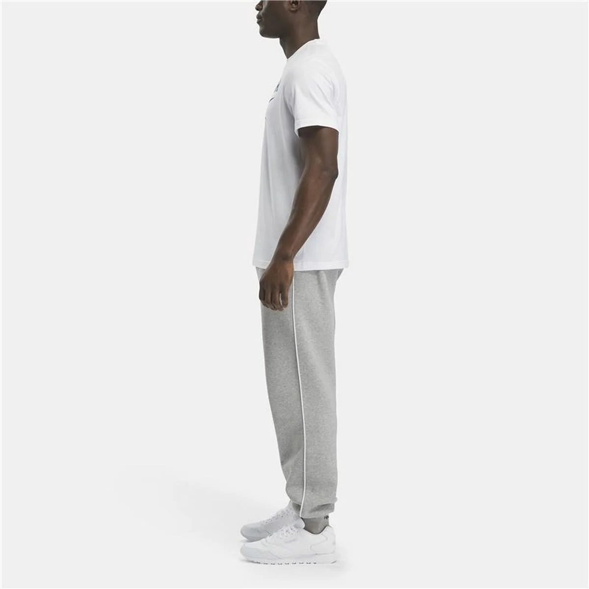 Camiseta de Manga Corta Hombre Reebok Identity Big Stacked Logo Blanco