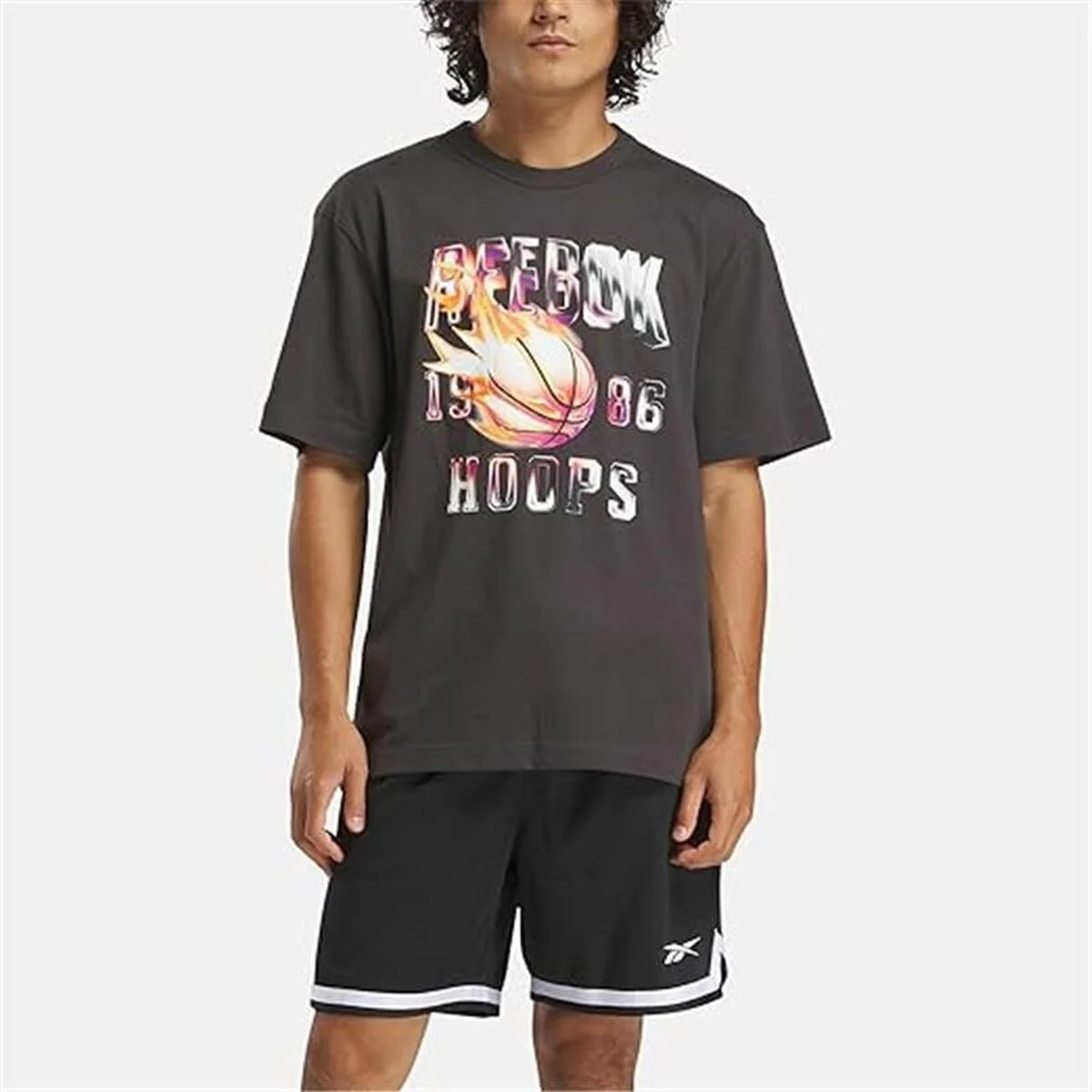 Camiseta de Manga Corta Hombre Reebok Gs Basketball On Fir Negro
