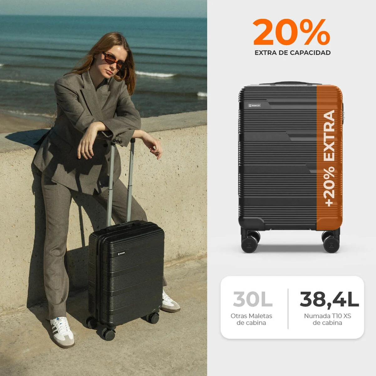 Juego de Maletas Numada Negro (3 Piezas)