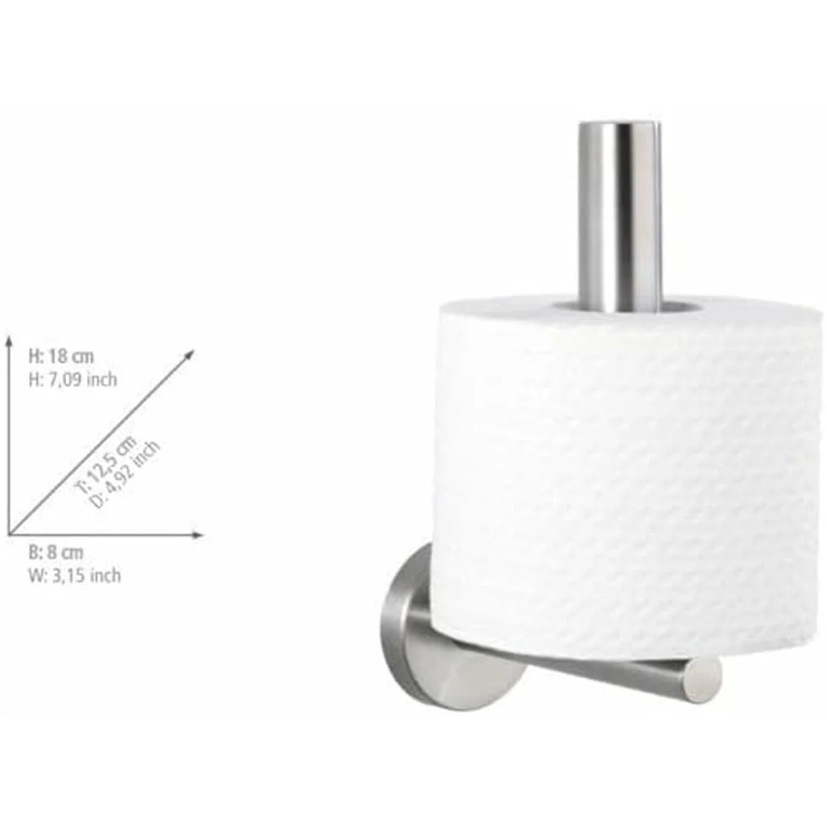 Toilet Roll Holder Wenko bosio Stainless steel 8 X 18 X 12,5 CM Steel