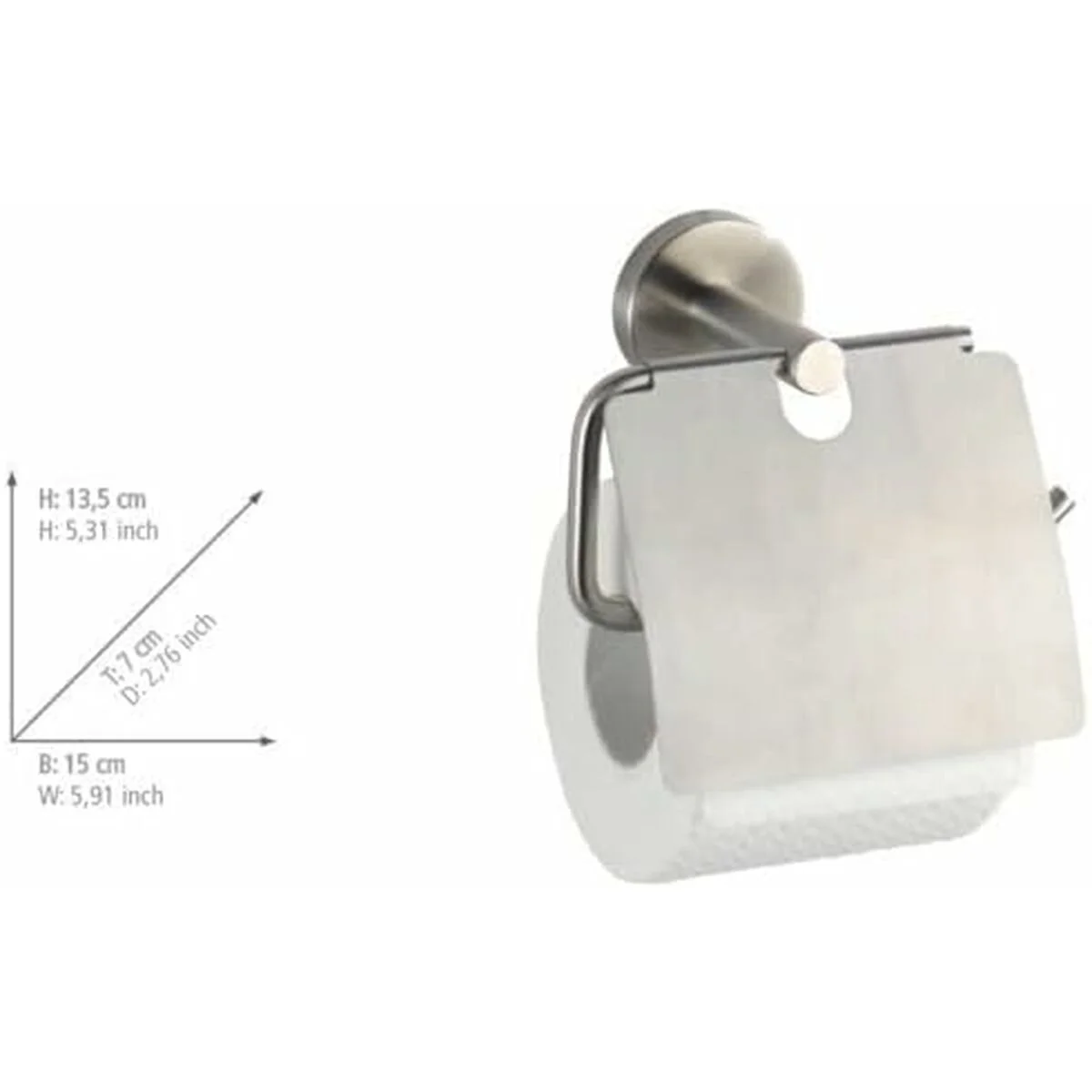Toilet Roll Holder Wenko bosio Stainless steel 15 x 13,5 x 7 cm