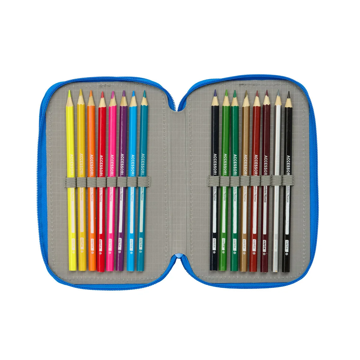 Plumier Triple Batman Azul 12,5 x 19,5 x 5,5 cm 37 Piezas