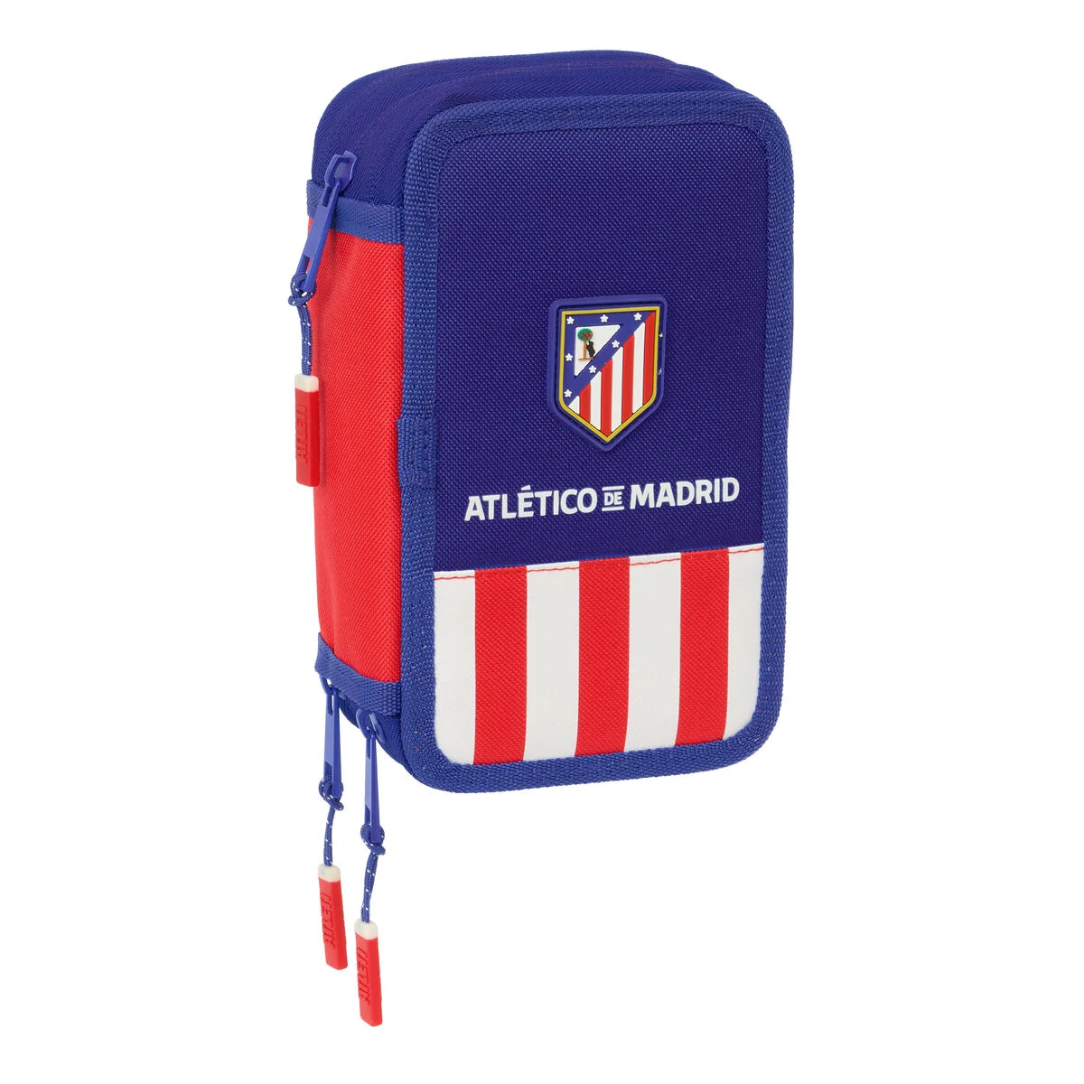 Plumier Triple Atlético Madrid Azul Blanco Rojo 12,5 x 19,5 x 5,5 cm 37 Piezas
