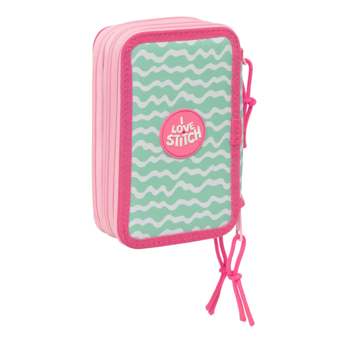 Plumier Triple Lilo & Stitch Ice cream Rosa 12,5 x 19,5 x 5,5 cm 37 Piezas