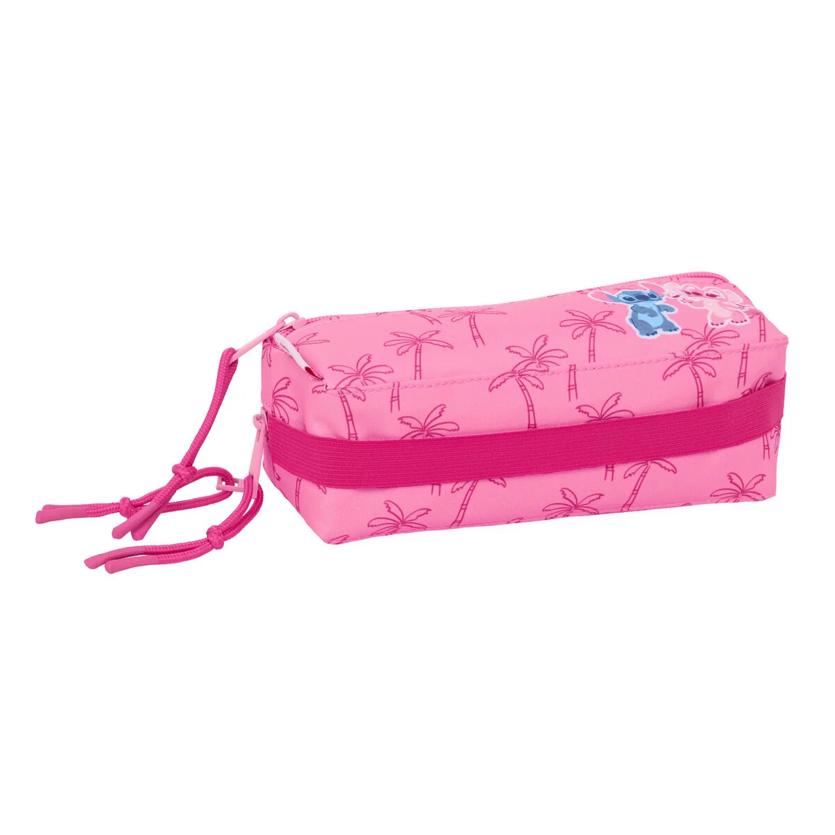 Portatodo Triple Lilo & Stitch Chill Rosa Menta 22 x 8,5 x 6 cm