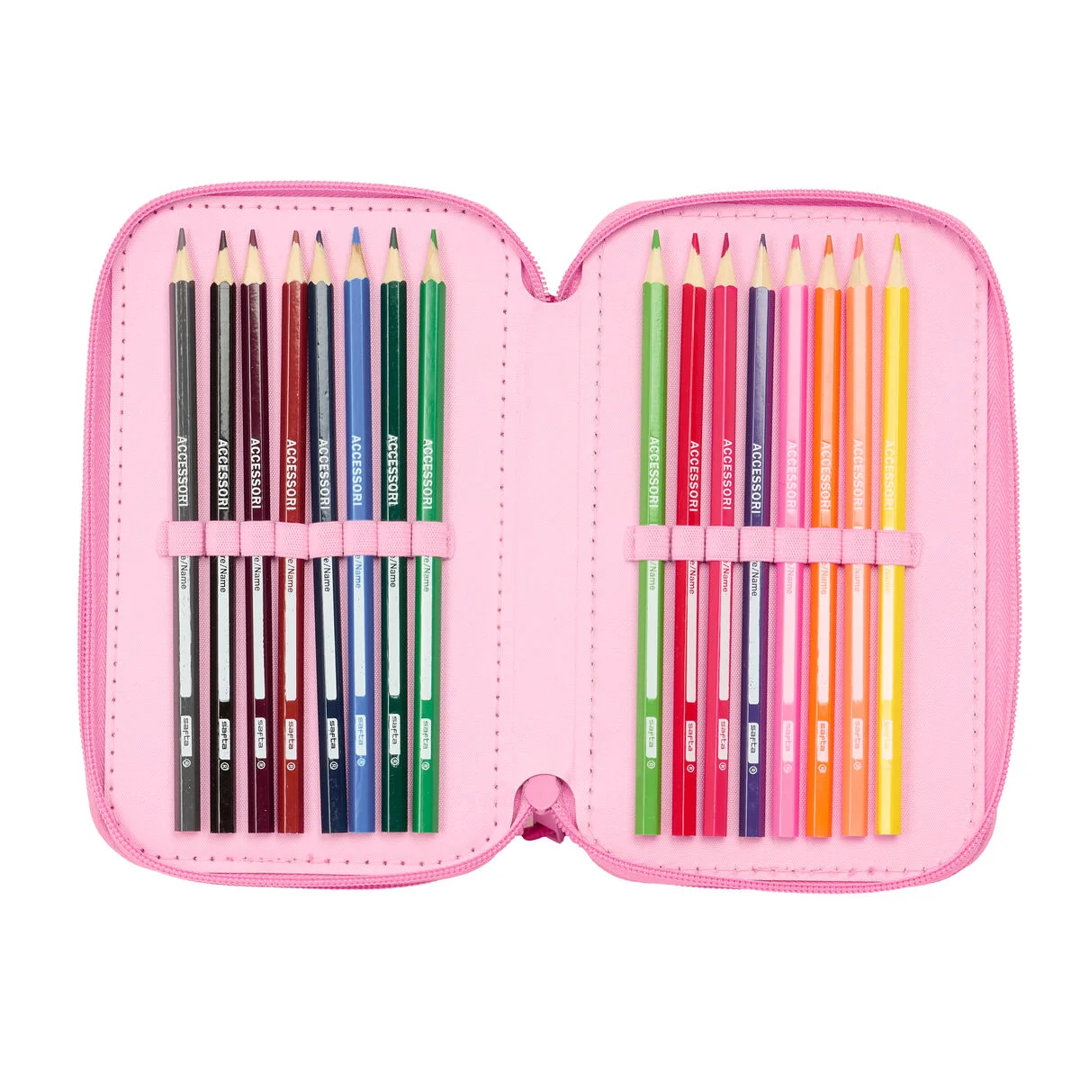 Plumier Triple Lilo & Stitch Chill Rosa Menta 12,5 x 19,5 x 5,5 cm 37 Piezas