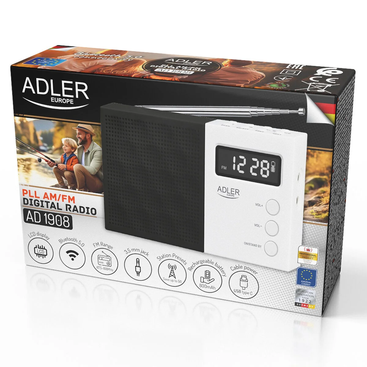 Radio Adler pll fm ad 1908 Negro Blanco