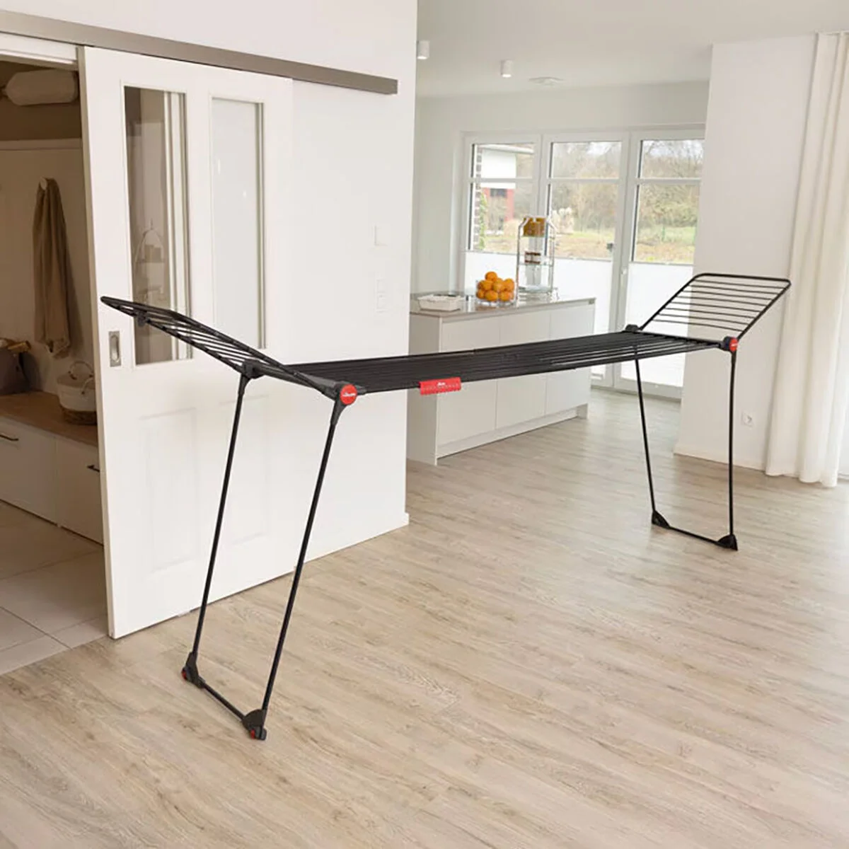 Tendedero Vileda infinity flex ultimate Negro mate Acero 304 x 56 x 128 cm 30 m Extensible