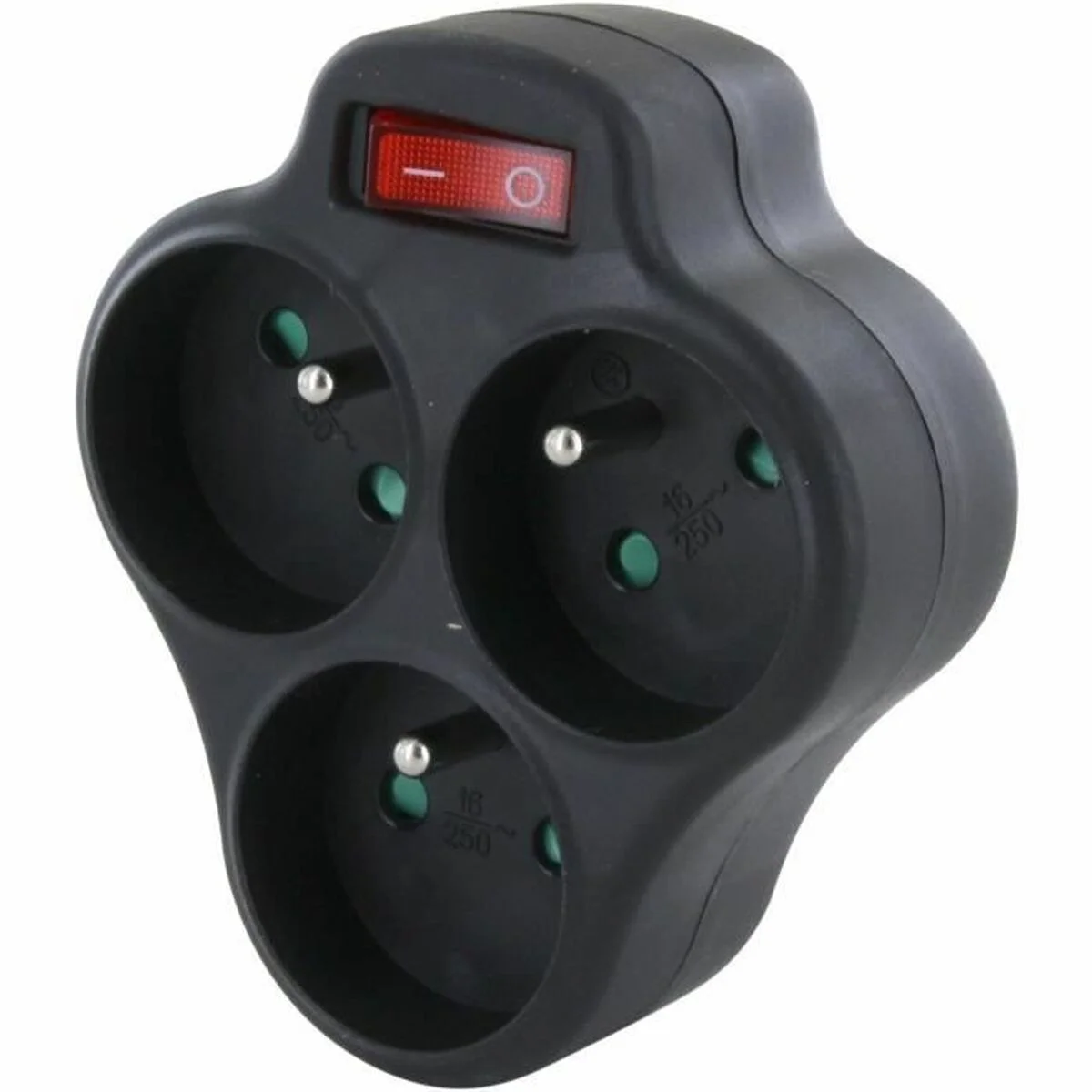 Regleta Enchufes 3 Tomas con Interruptor Chacon Dominó 3x16A