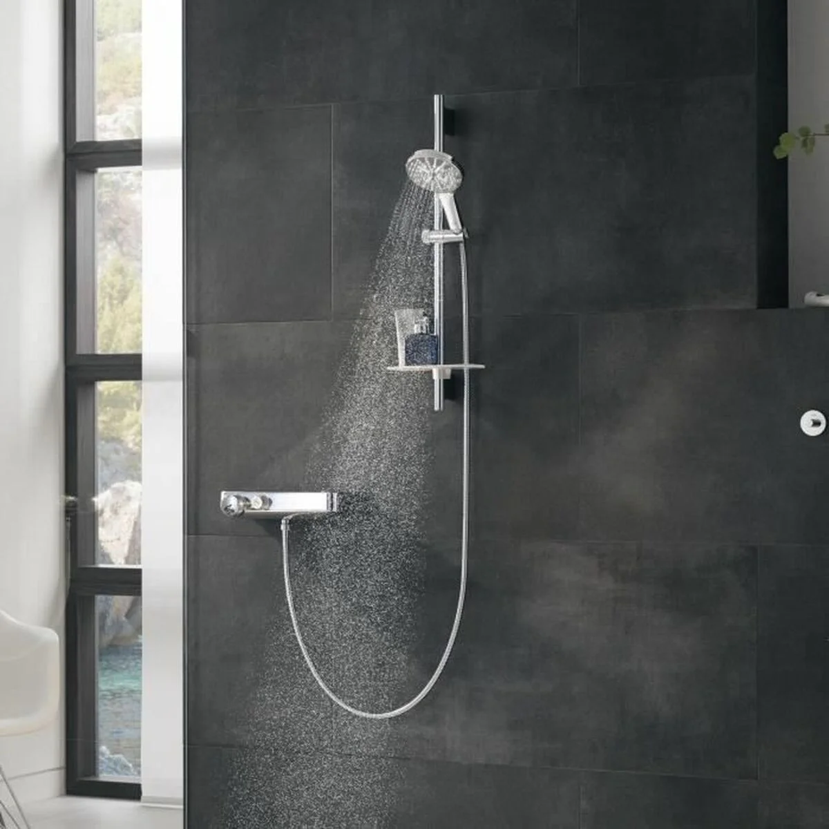Shower Rose Grohe Grey Chrome Metal