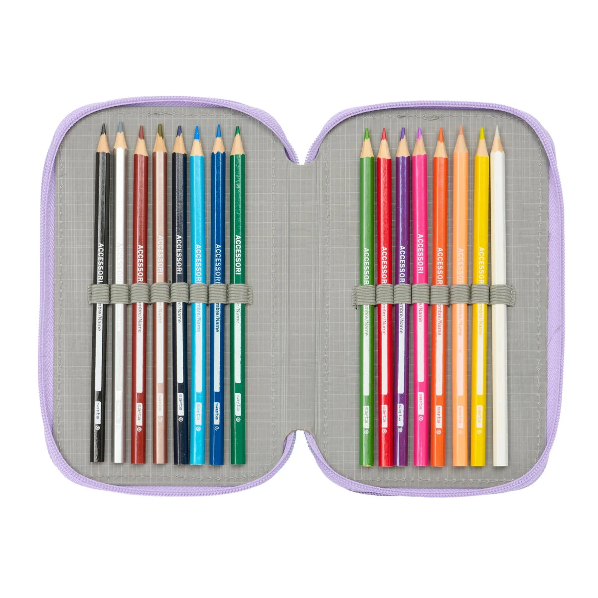 Plumier Triple Frozen Spirit Lila 12,5 x 19,5 x 5,5 cm 37 Piezas