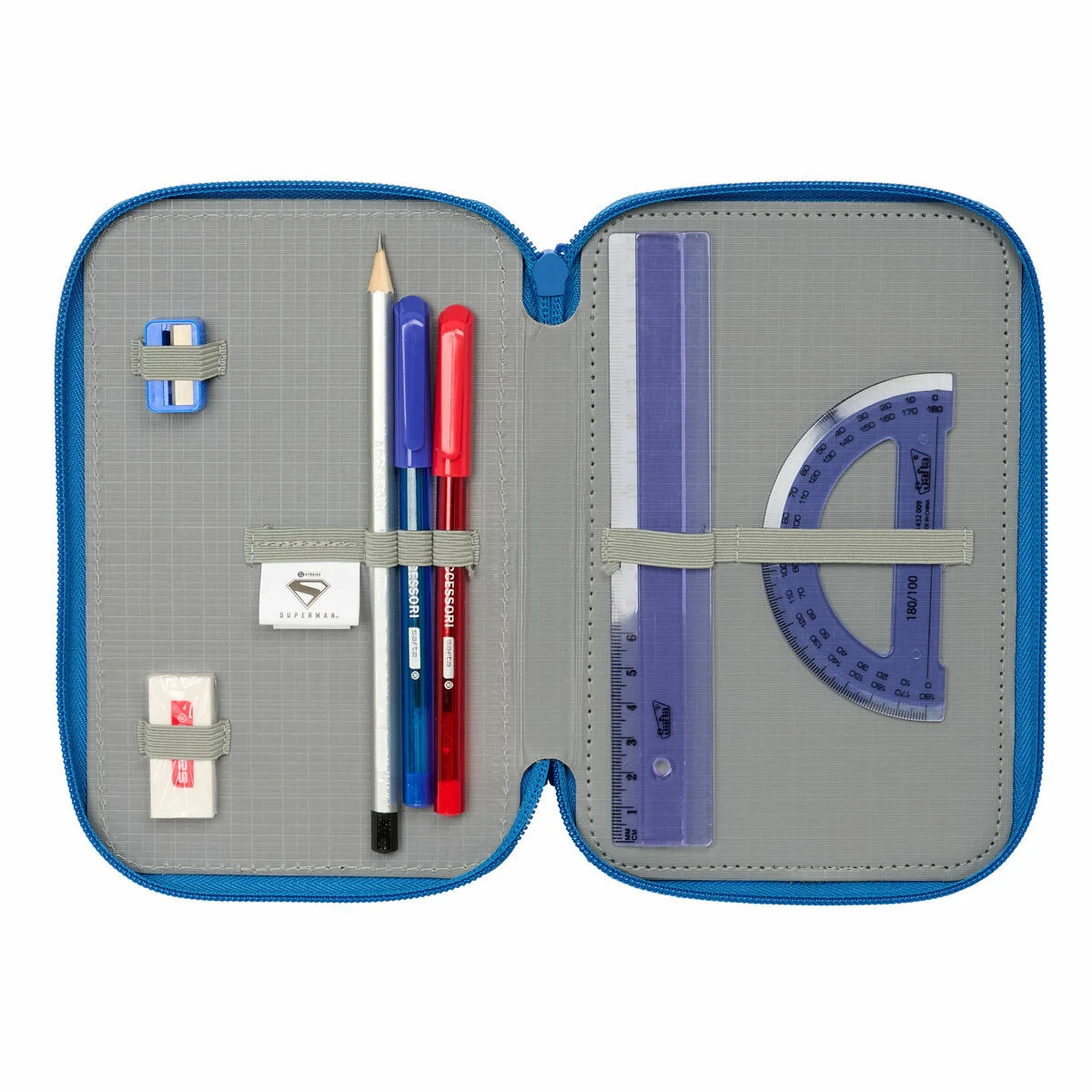 Portatodo Superman Azul 12,5 x 19,5 x 5,5 cm 37 Piezas