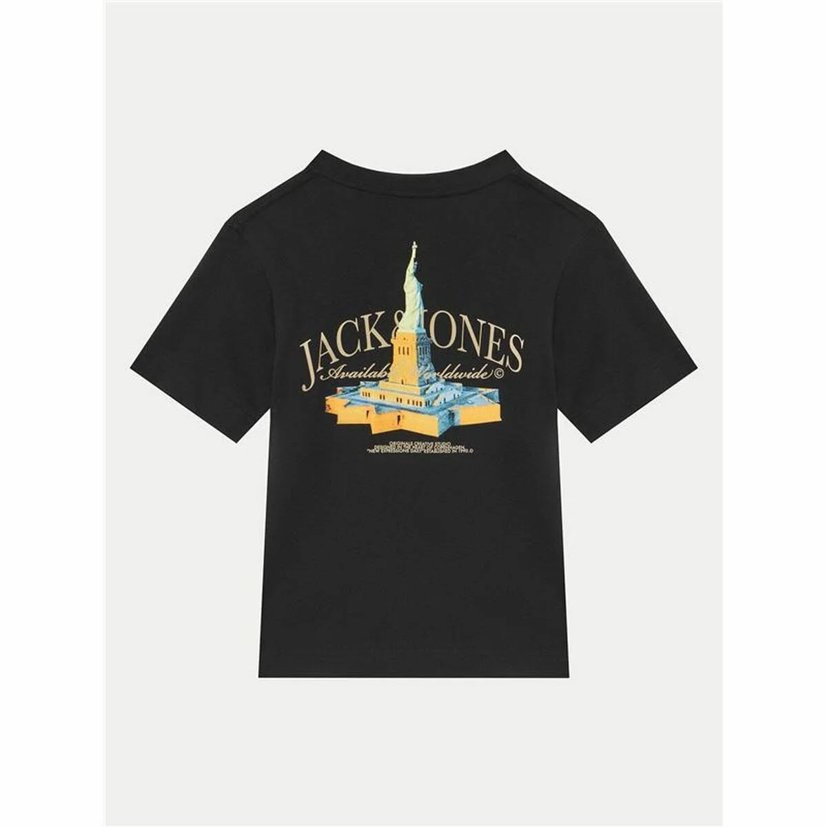 Camiseta de Manga Corta Infantil Jack & Jones Jorboston Photo w Neck Negro