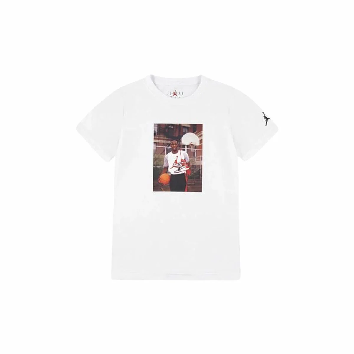 Camiseta de Manga Corta Niño Jordan Jdb Mj Brand Photo Ss Crew Blanco