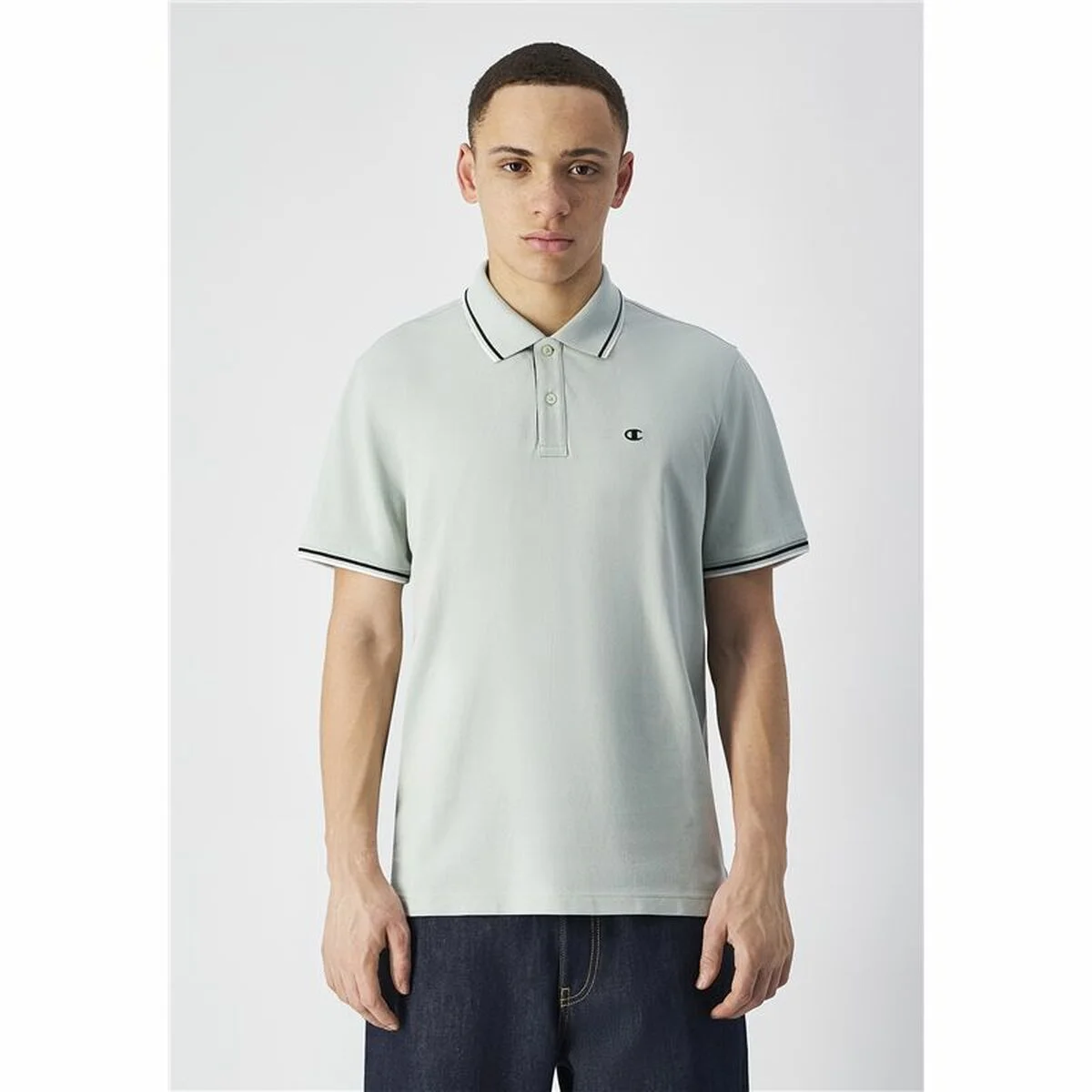 Polo de Manga Corta Hombre Champion Blanco
