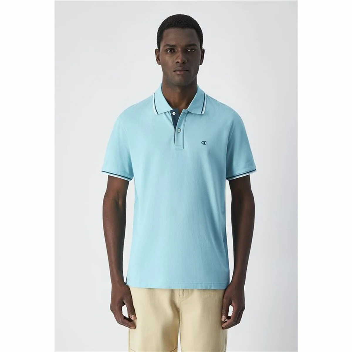 Polo de Manga Corta Hombre Champion Azul