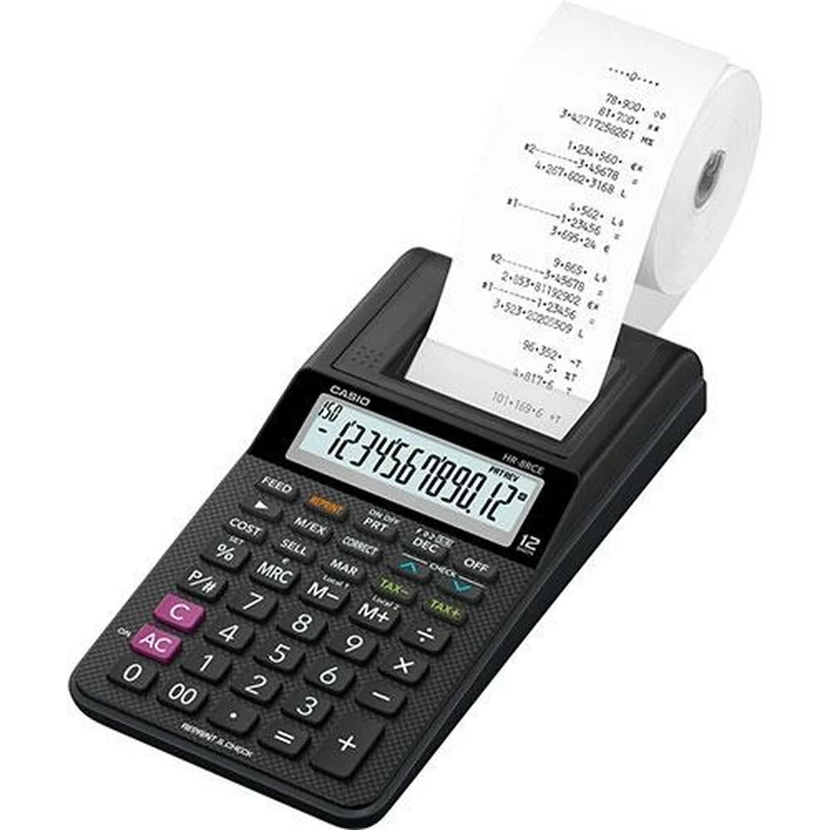Calculadora impresora Casio HR-8RCE Negro (10 Unidades)