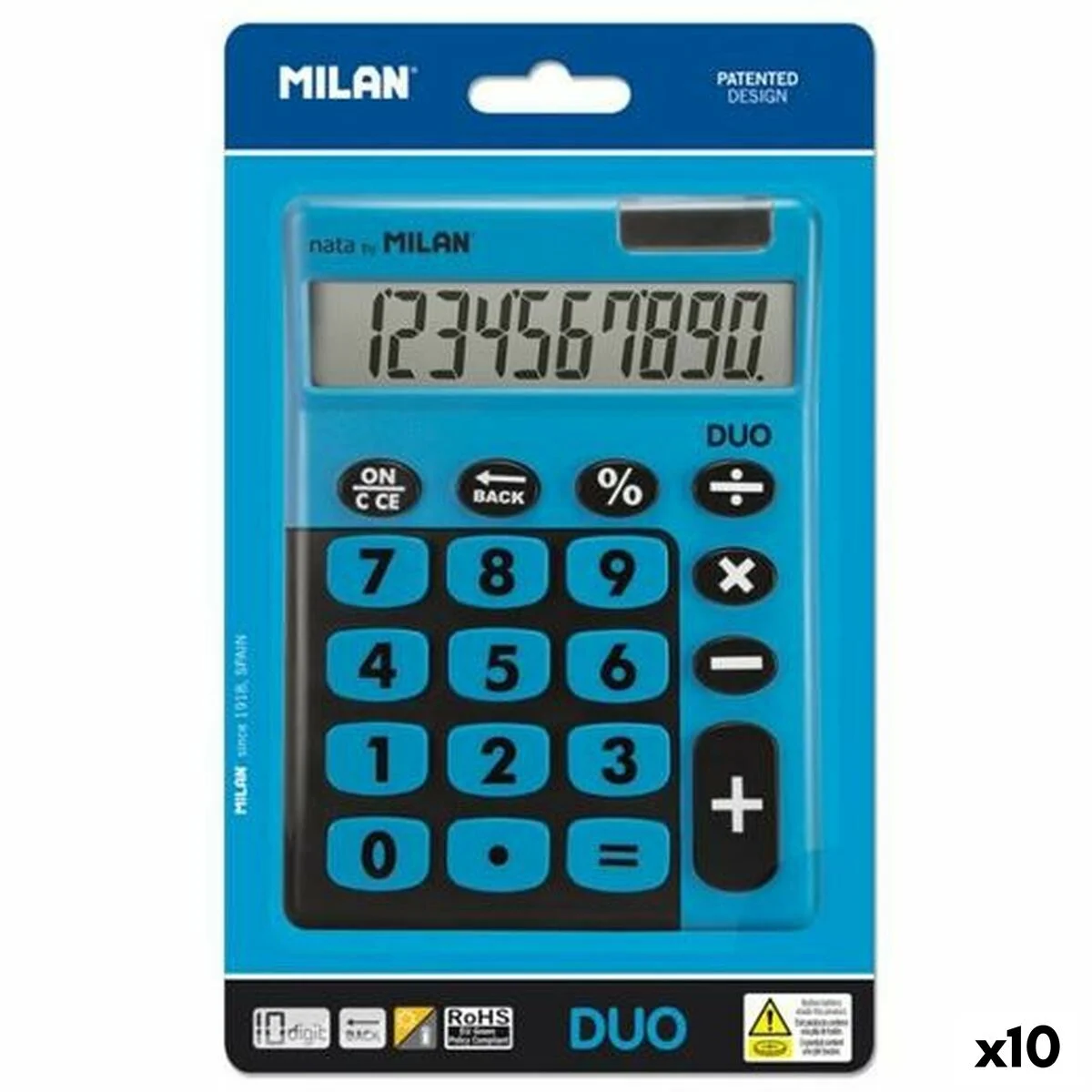 Calculadora Milan TOUCH DUO Azul 14,5 x 10,6 x 2,1 cm (10 Unidades)