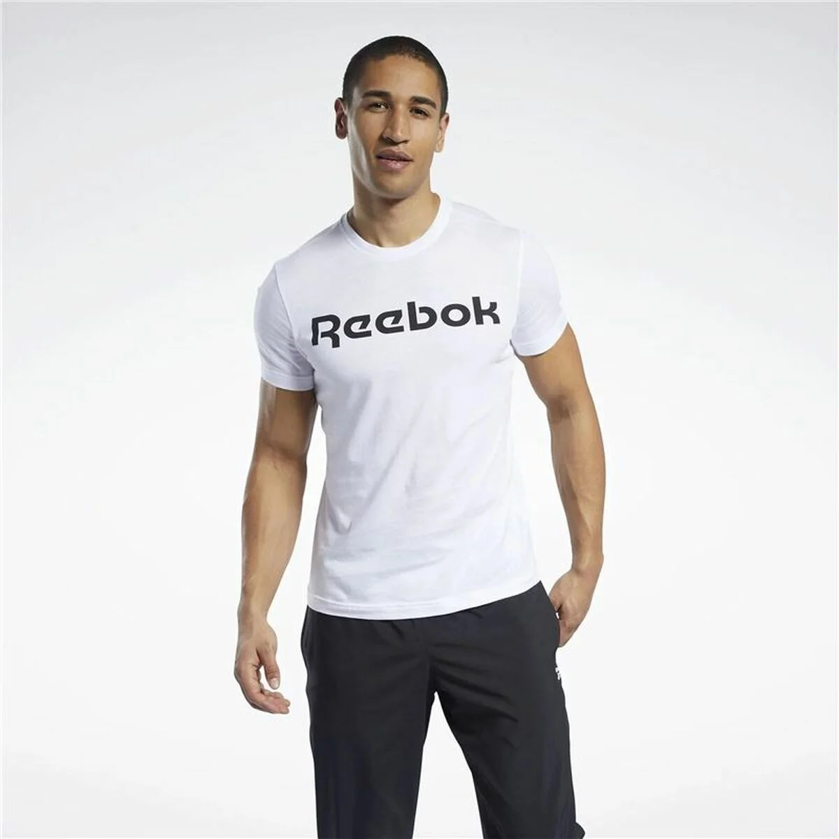 Camiseta de Manga Corta Hombre Reebok Graphic Series Linear Logo Blanco 2XL
