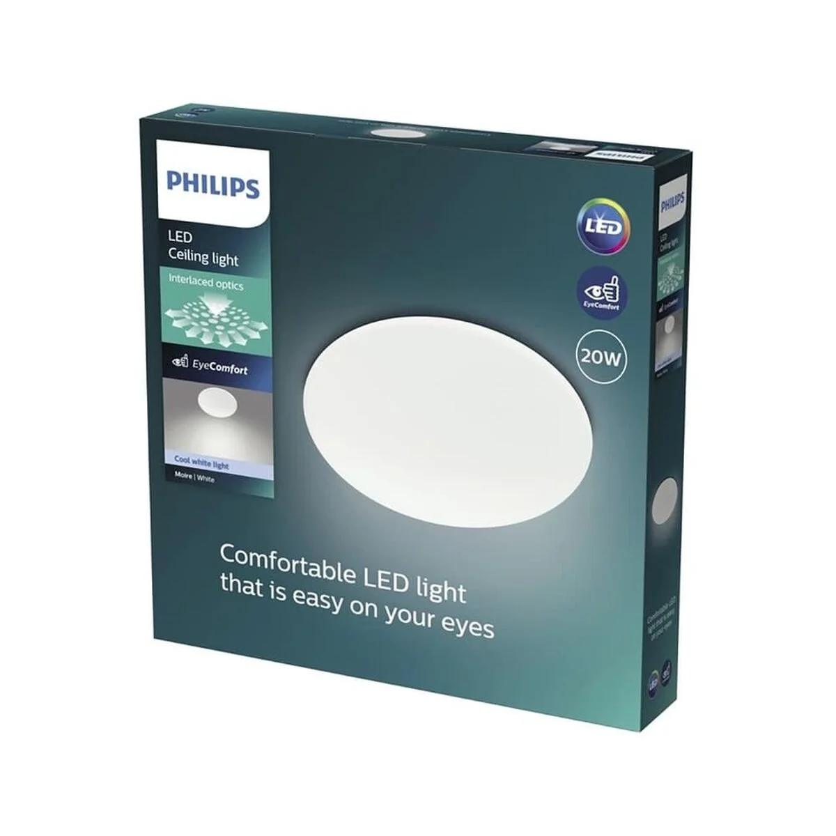 Plafón LED Philips Moire Ø 38 cm Blanco Metal