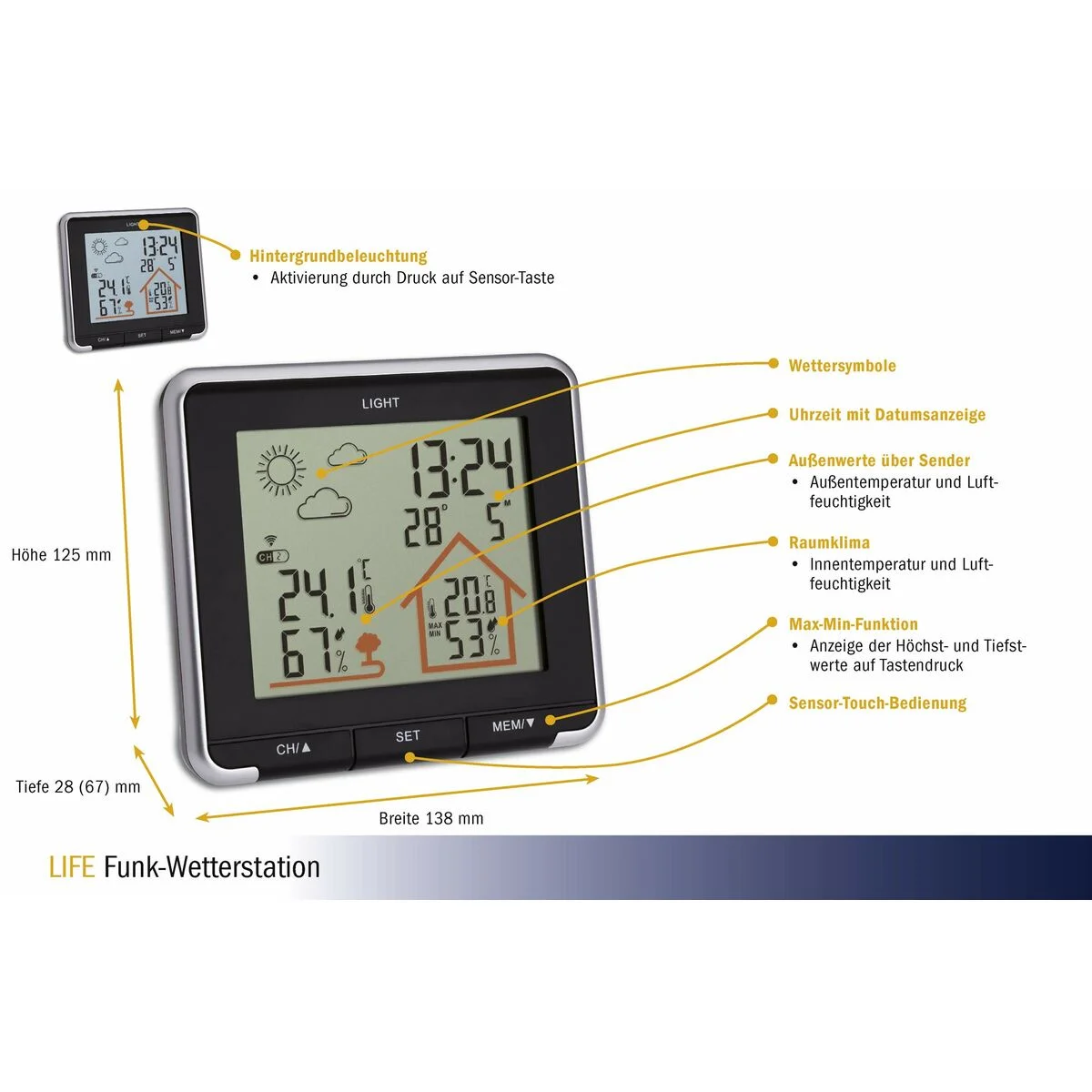 Estación Meteorológica Multifunción TFA Dostmann Life35.1153.01 Negro