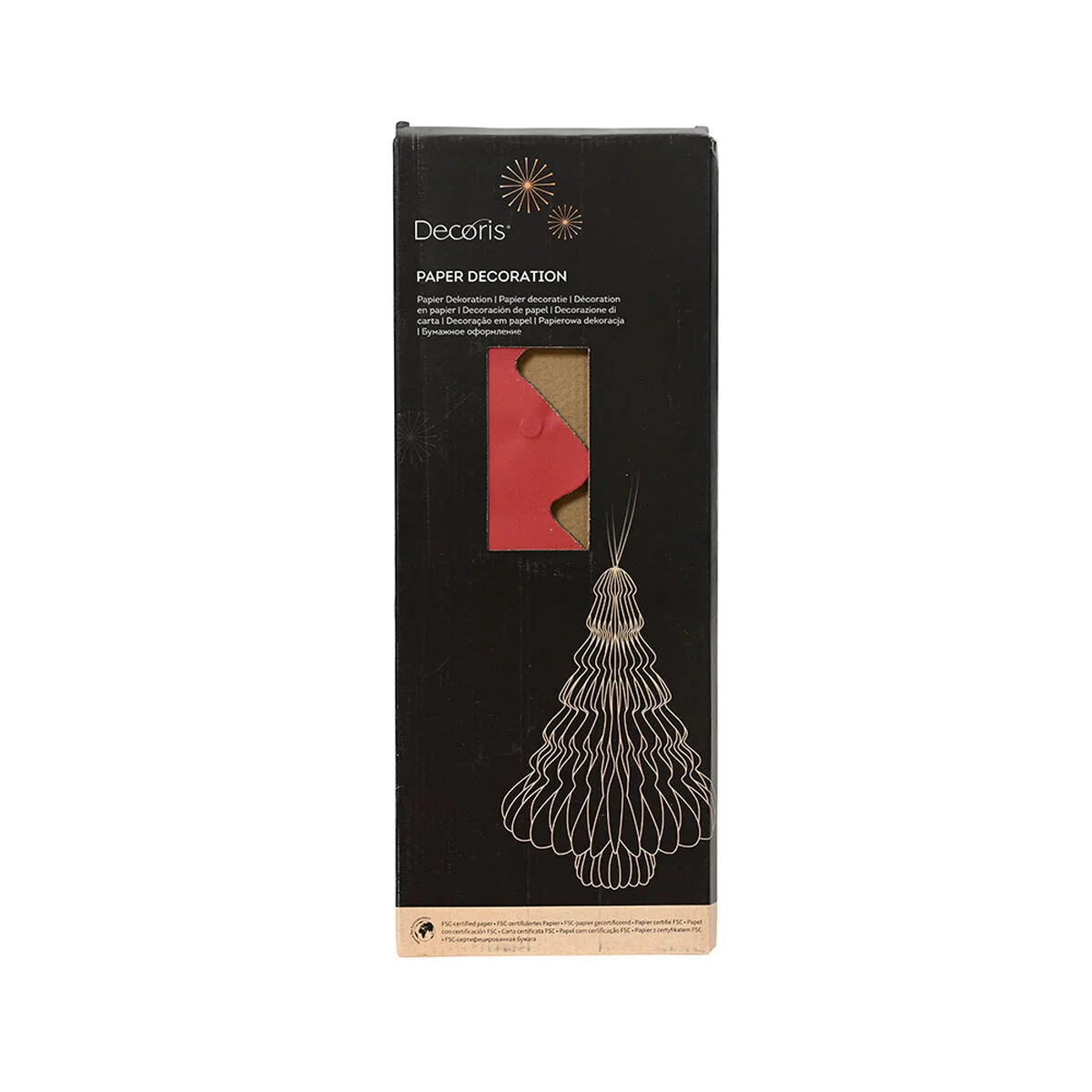 Árbol de Navidad Decoris Rojo Papel Ø 30 x 40 cm