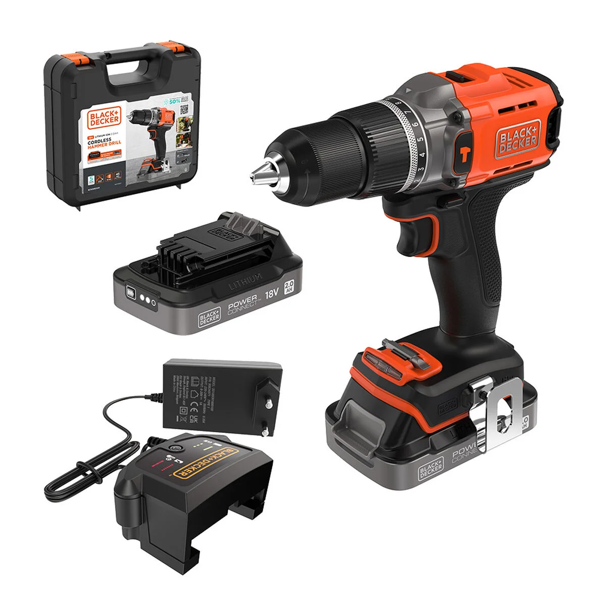 Taladro Percutor Black & Decker 18 V