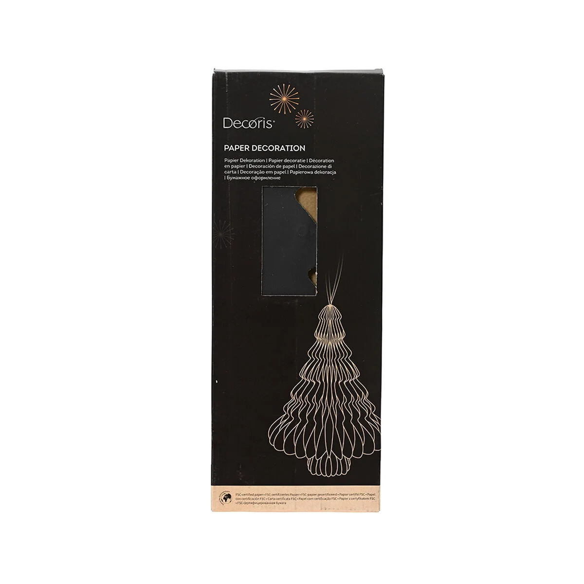 Árbol de Navidad Decoris Negro Papel Ø 30 x 40 cm