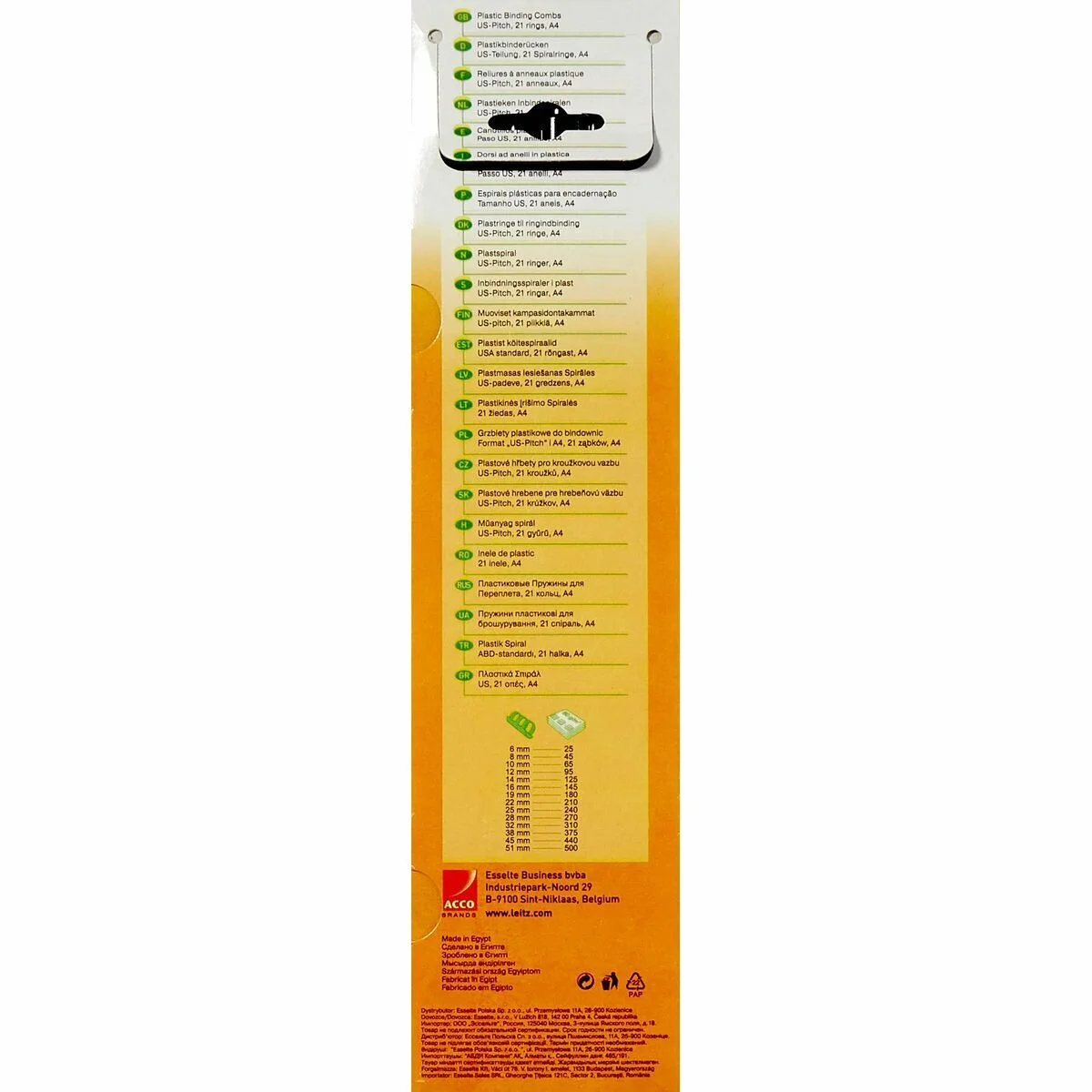 Canutillo para encuadernar Leitz CombBind Negro Plástico (100 Unidades)