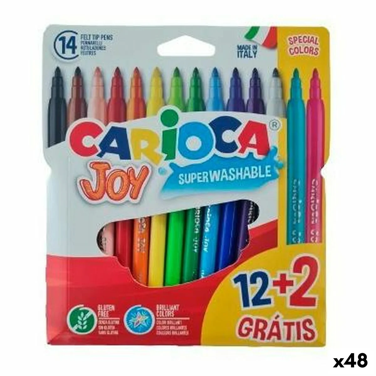 Set de Rotuladores Carioca JOY Multicolor 12 Piezas (48 Unidades)