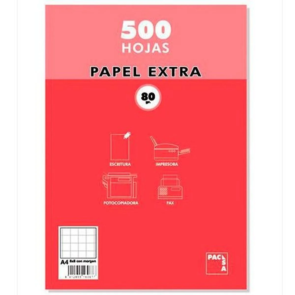 Papel Pacsa EXTRA Blanco A4 500 Hojas (5 Unidades)