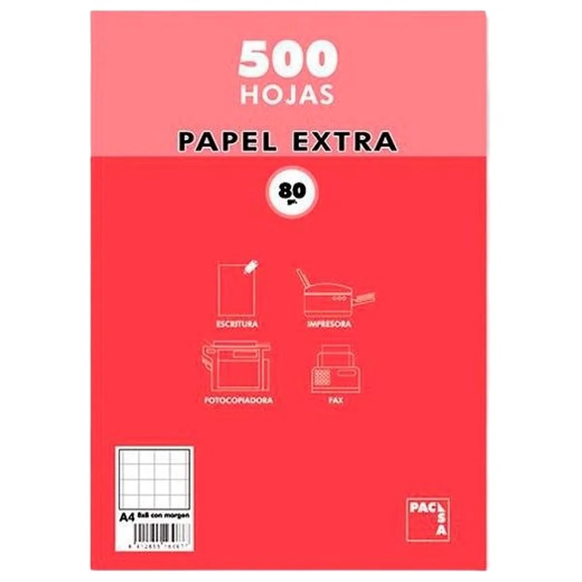 Papel Pacsa EXTRA Blanco A4 500 Hojas (5 Unidades)