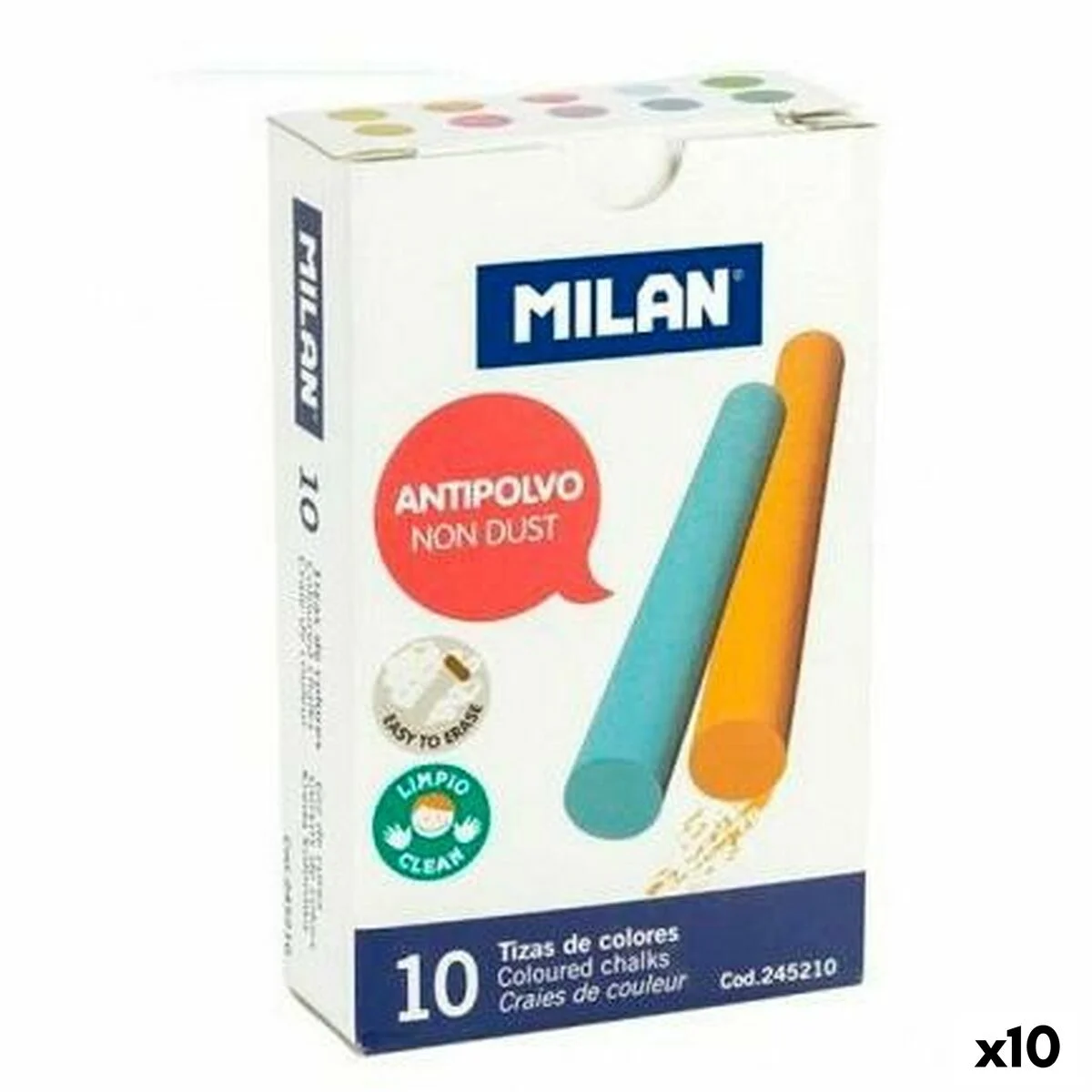 Tizas Milan Multicolor (10 Unidades)