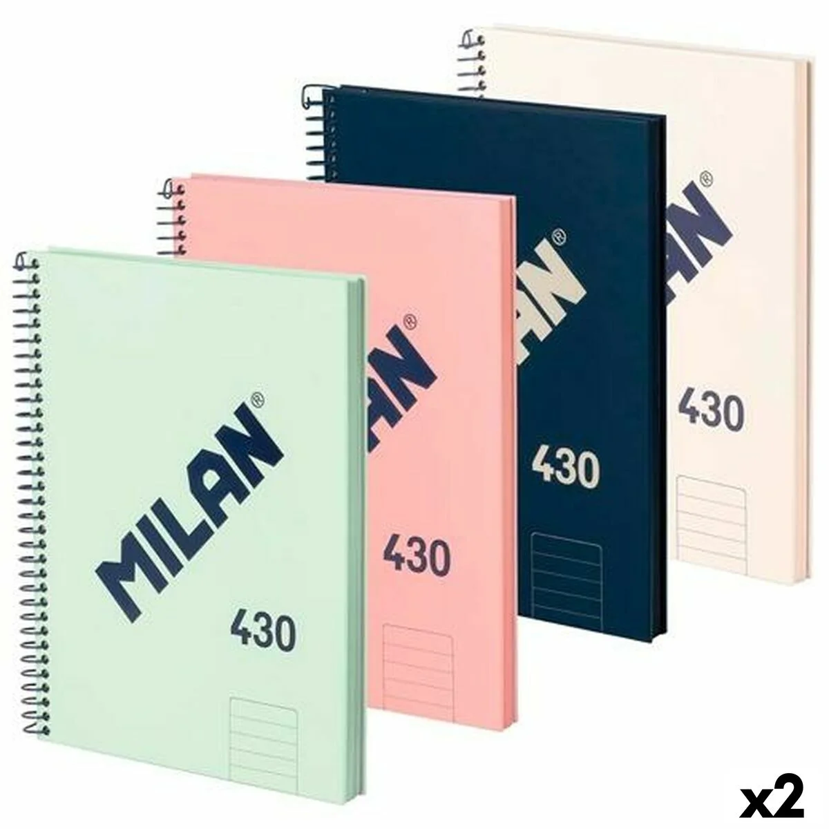 Set de Cuadernos Milan A4 80 Hojas 4 Piezas (2 Unidades)