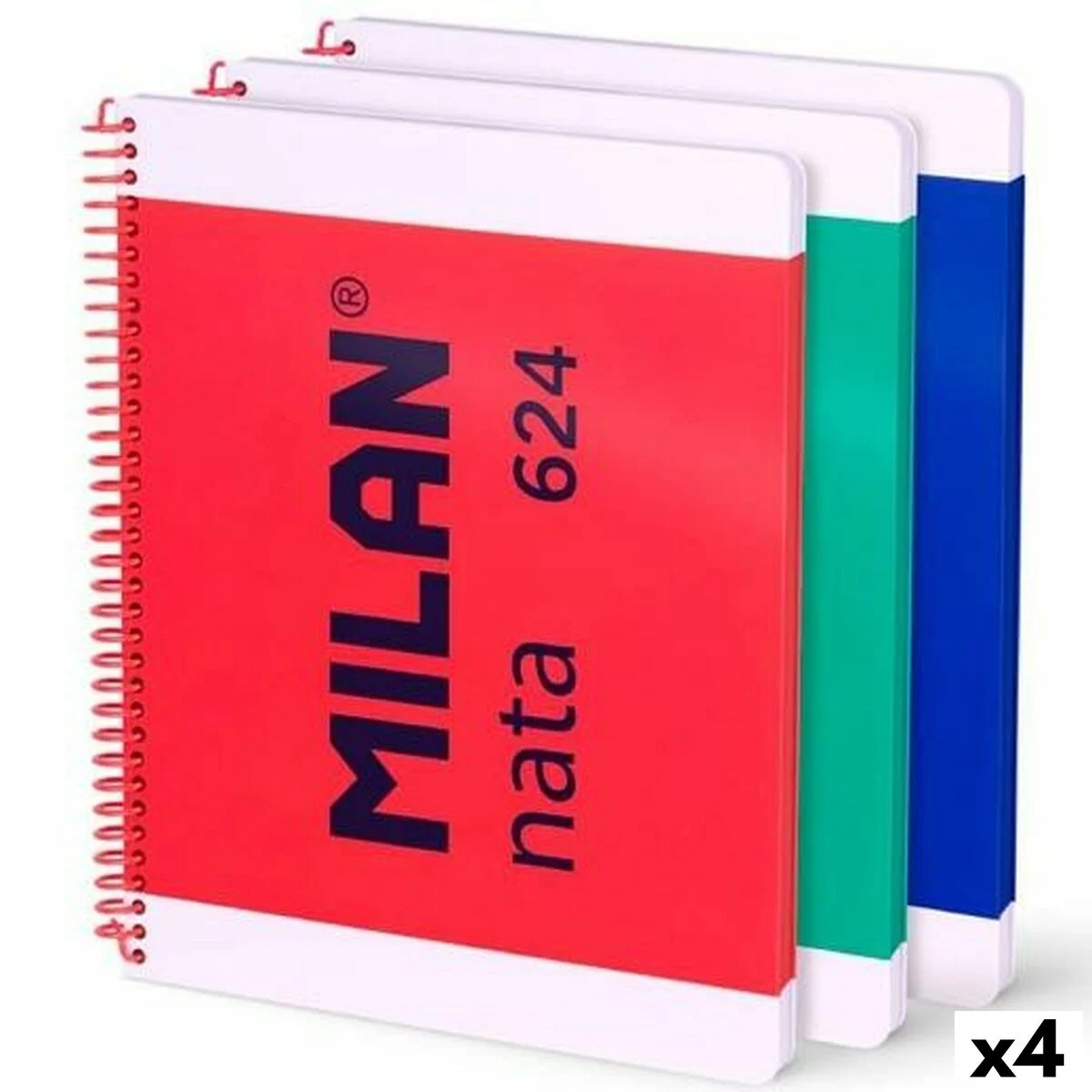 Set de Cuadernos Milan Multicolor A4 80 Hojas 3 Piezas (4 Unidades)