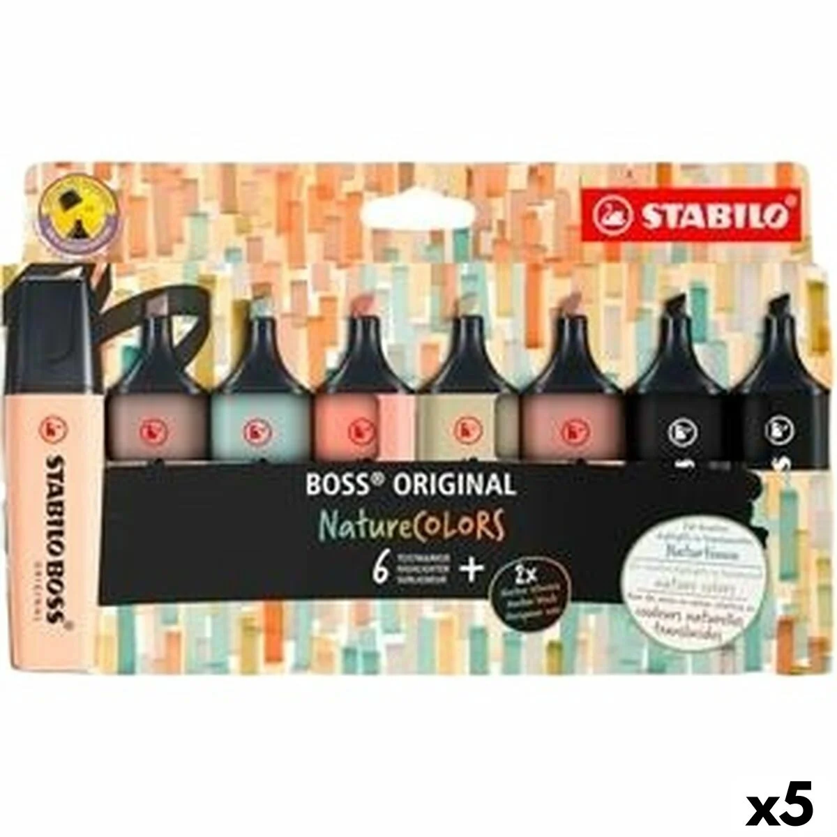 Set de Marcadores Fluorescentes Stabilo BOSS ORIGINAL NATURECOLORS Multicolor 8 Piezas (5 Unidades)