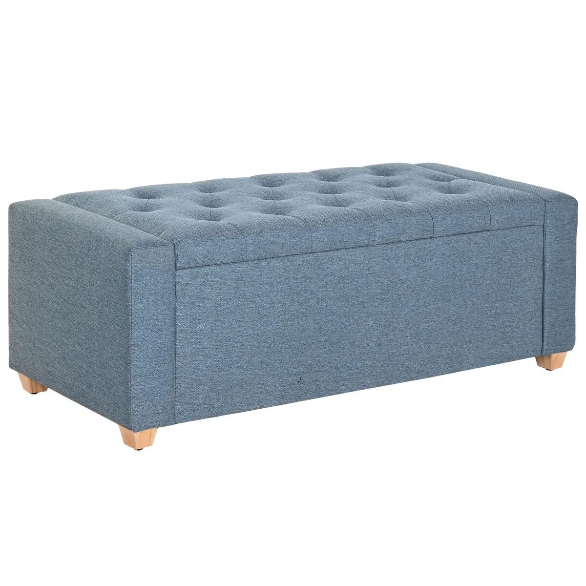 Banqueta Home ESPRIT Azul Poliéster Madera 120 X 50 X 42 CM