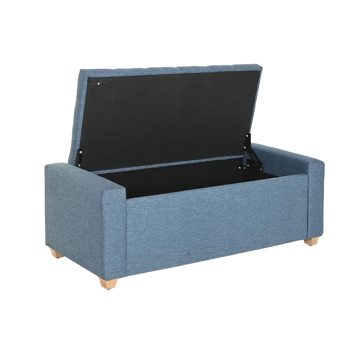 Banqueta Home ESPRIT Azul Poliéster Madera 120 X 50 X 42 CM