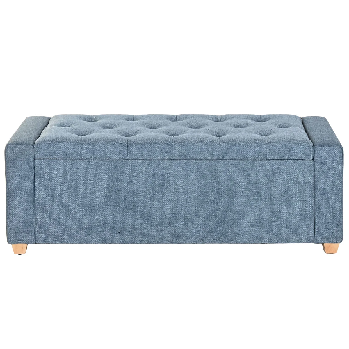 Banqueta Home ESPRIT Azul Poliéster Madera 120 X 50 X 42 CM