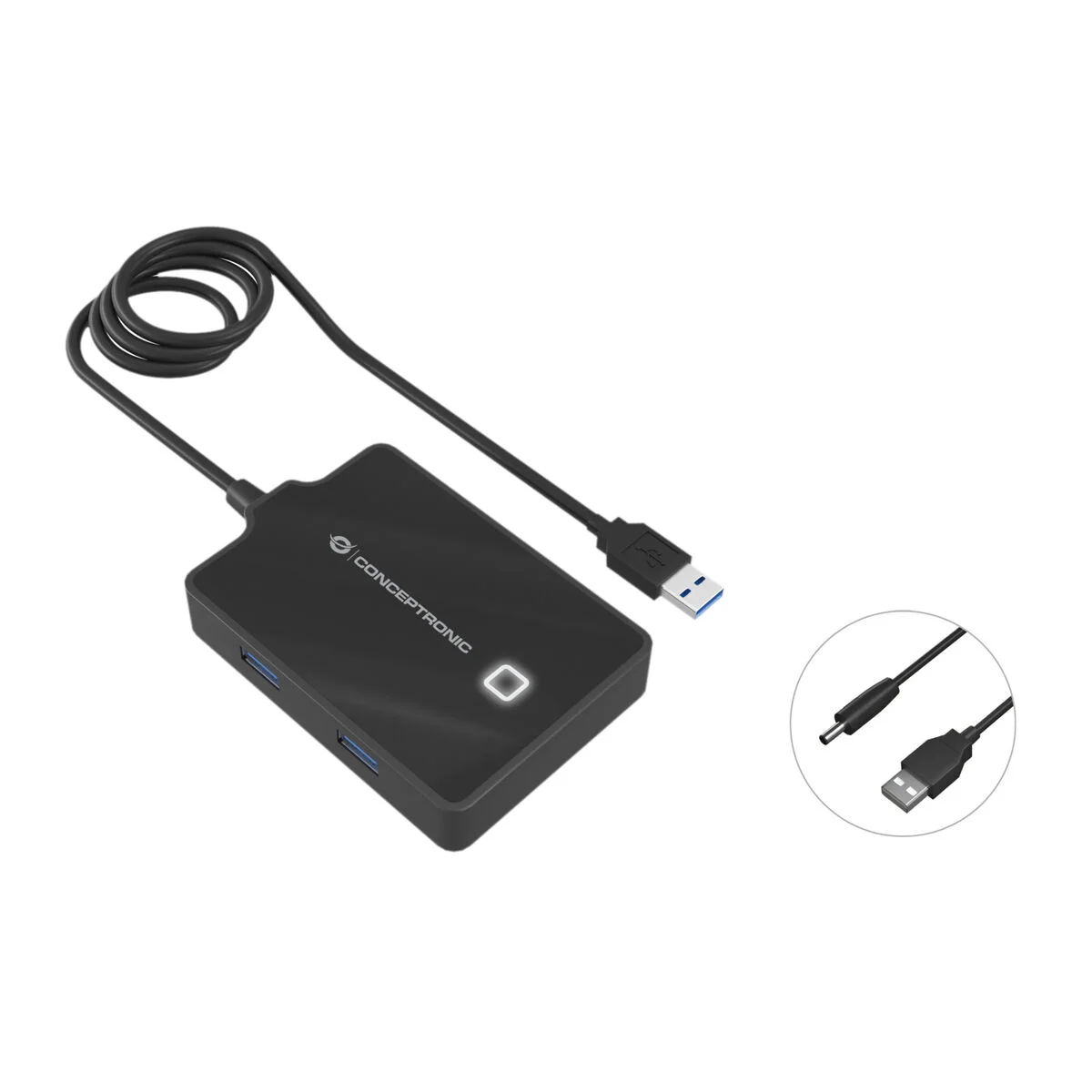 Hub USB Conceptronic 110517107101 Negro 90 cm (1 unidad)