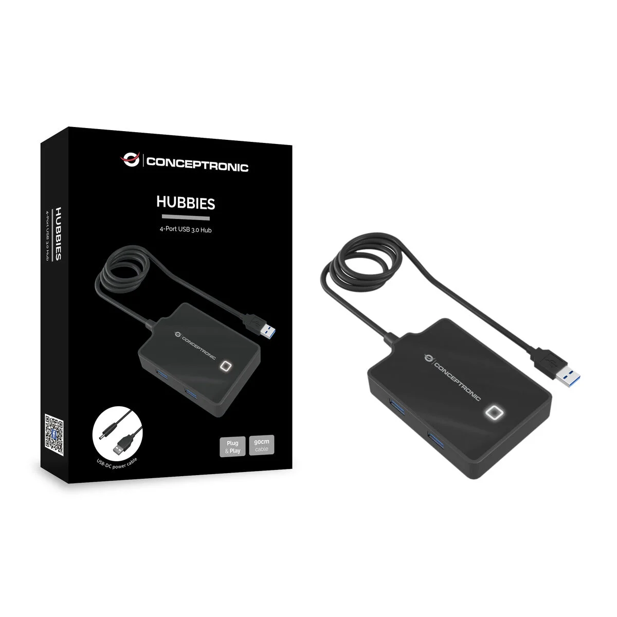 Hub USB Conceptronic 110517107101 Negro 90 cm (1 unidad)