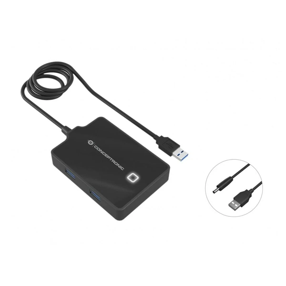 Hub USB Conceptronic 110517107101 Negro 90 cm (1 unidad)