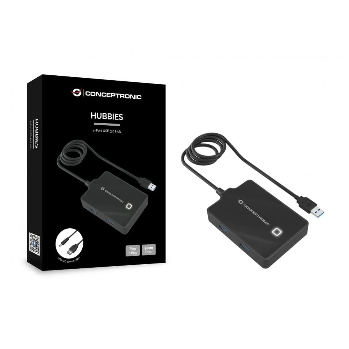 Hub USB Conceptronic 110517107101 Negro 90 cm (1 unidad)