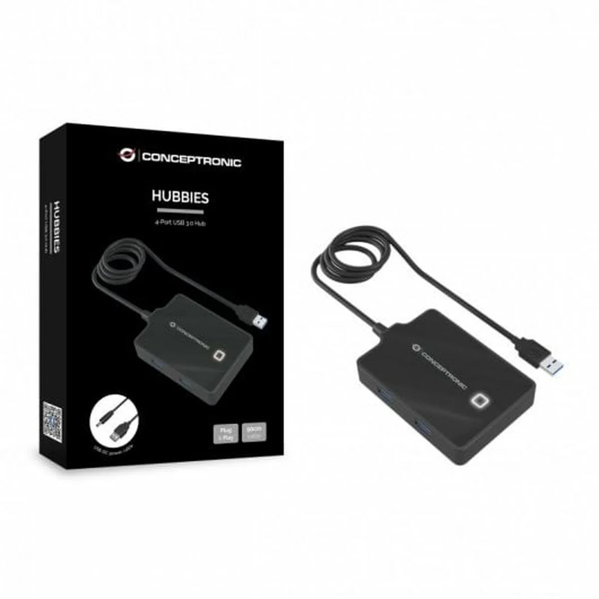 Hub USB Conceptronic 110517107101 Negro 90 cm (1 unidad)